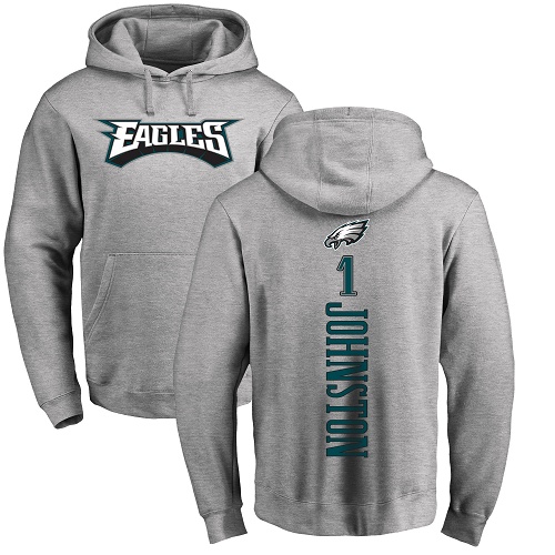 Men Philadelphia Eagles #1 Cameron Johnston Ash Backer NFL Pullover Hoodie Sweatshirts->nfl t-shirts->Sports Accessory